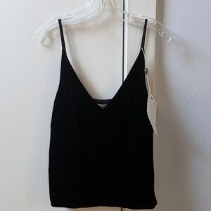 L'AGENCE Black Velvet V-Neck Cami NWT